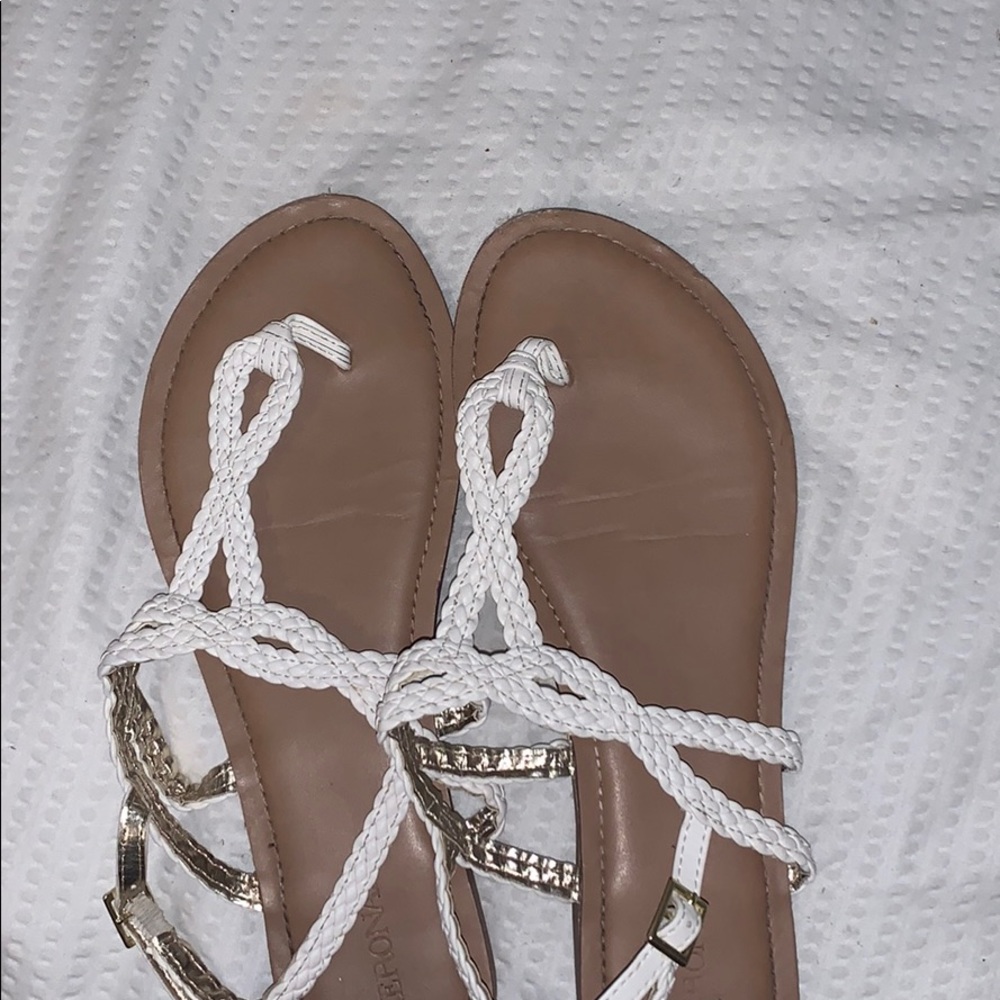 Simple, white sandals!